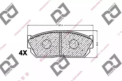 Комплект тормозных колодок, дисковый тормоз DJ PARTS купить